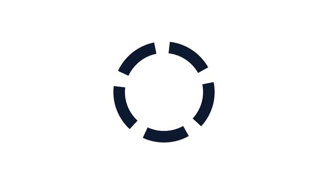 Five Segment Loading Spinner Circular Progress Animation White Background