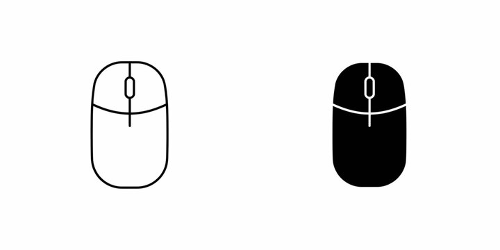 Minimalist computer mouse icons in two color variations side by side