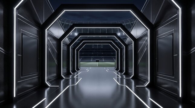 Black Carbon Fiber Curved Surface with Dark Background