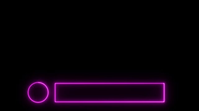 Neon Lower third animation on black background. Suitable for greetings, celebrations, Titles, TV news, information call box bars, and news channels in 4K. Easy to use.There is space for logo placement