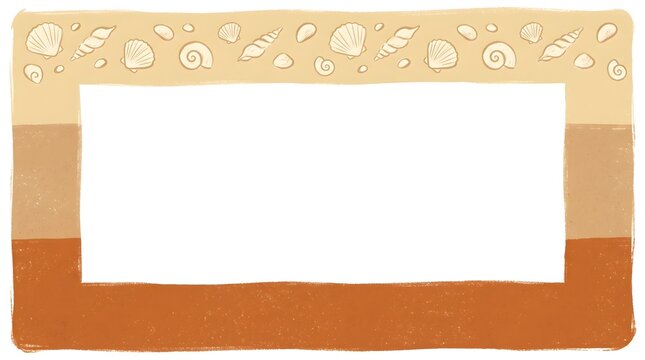 Summer Sand Layer Block Background Border Hand Drawn Illustration Frame
