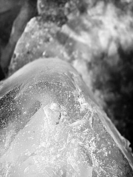 Macro Detail of Rough Frozen Ice Surface