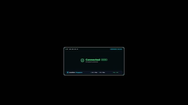 VPN Connection Status HUD Widget Interface 4K Overlay