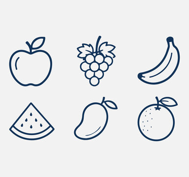 set of fruit icons