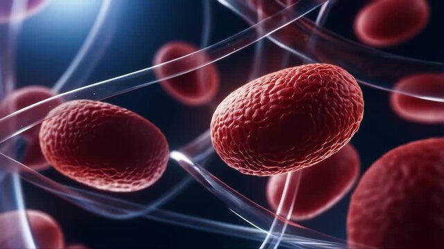 Bacteria Cells Dividing and Multiplying in a 3d Animated Scientific Illustration with Detailed Textures and Realistic Motion