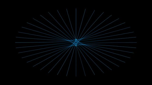 A professional high-quality procedural motion graphic footage of a swirling cerulean flux path visual. Featuring glowing paths of #ff0055 solid theme on high contrast dark backdrop. Perfect for futuri