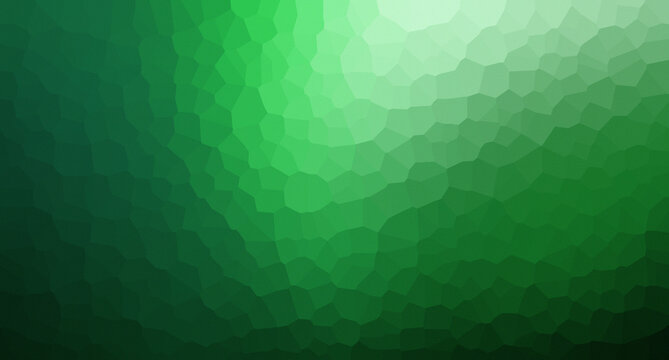 Abstract green low poly mosaic background, modern polygon crystal geometric pattern template, vibrant emerald green banner for technology and design