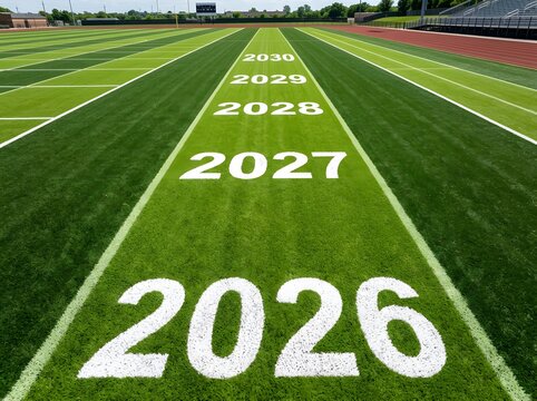 2026 to 2030 Football Field Timeline Showing Future Progress