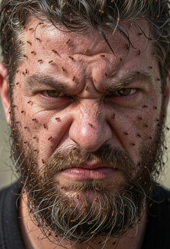 ants on the face
