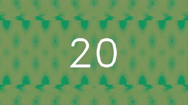 Abstract green pattern with number twenty in white font