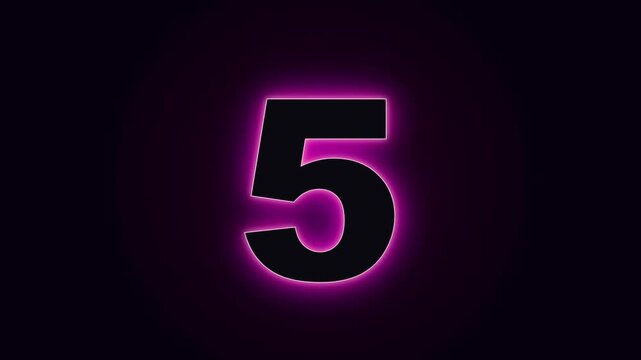 Neon glow 10 second countdown timer animation
