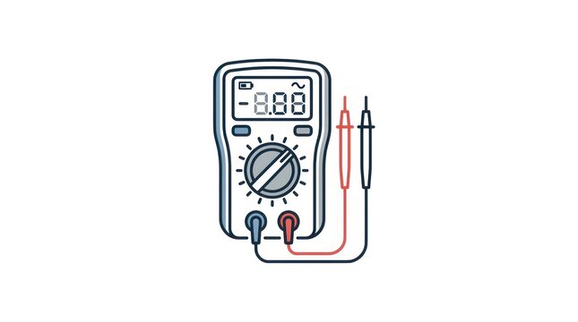 Digital Multimeter Device Icon for Electrical Measurements and Testing