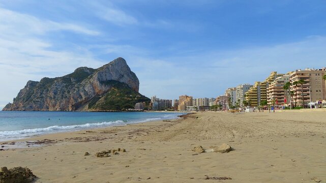 Landscape with the Ifach Peninsula in Calpe, Spain