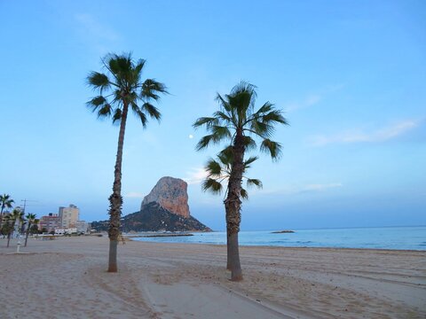 Landscape with the Ifach Peninsula in Calpe, Spain