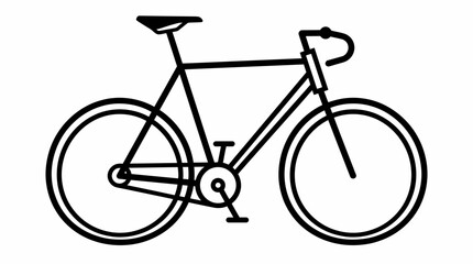 Obraz premium Minimalist Black And White Bicycle Icon Graphic Illustration Representing Sustainable Urban Commuter Transportation And Eco Friendly Cycling Lifestyle