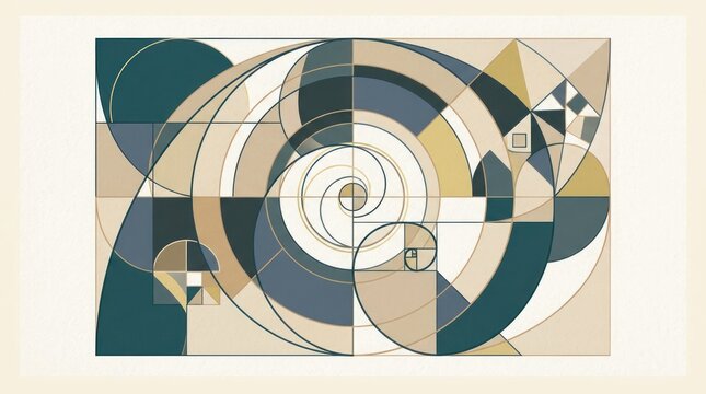 Complex geometric spiral pattern with blue and gold