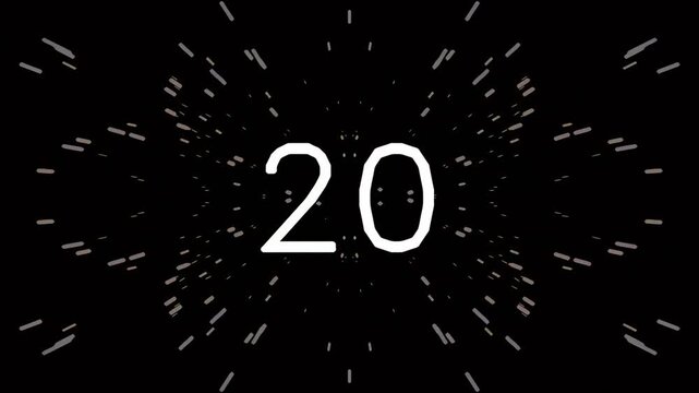 Digital countdown timer with futuristic space theme background