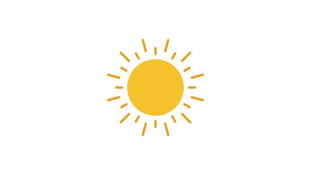 Bright smiling sun with rays isolated