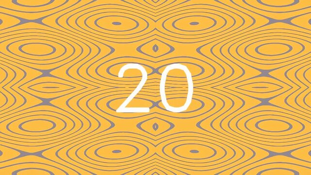 Abstract geometric pattern with number twenty on orange background