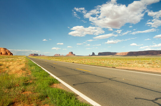 monument valley with empty road