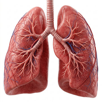 Detailed Human Lungs Anatomy Illustration - Respiratory System