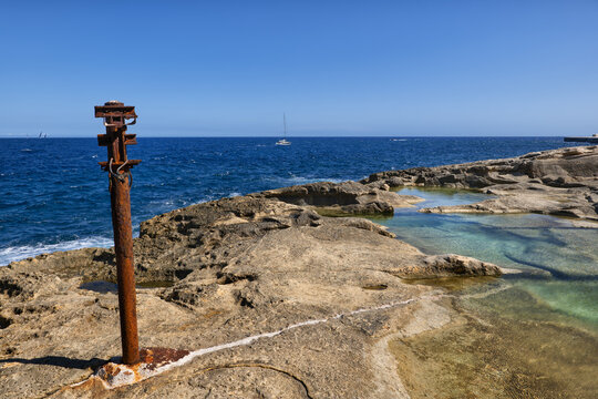  Mediterranean Sea Shore Below Valletta In Malta