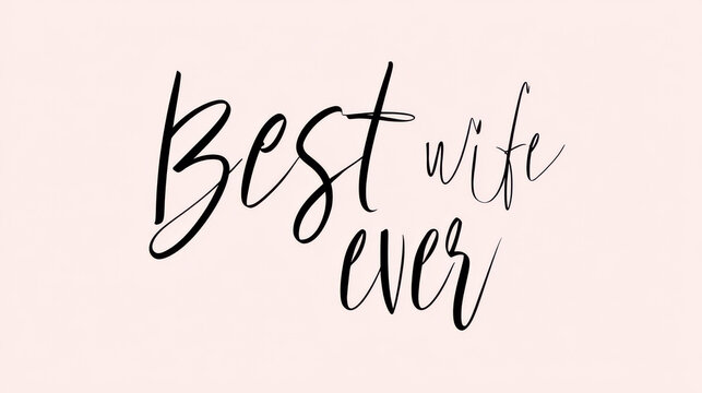 best wife ever navy coral script typography romantic wedding anniversary gift card design vector lettering calligraphy art
