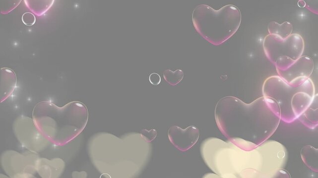 abstract background with hearts and flowers