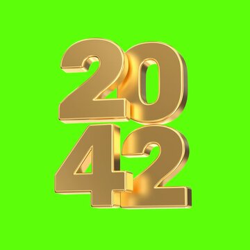 Gold 3D number 2041