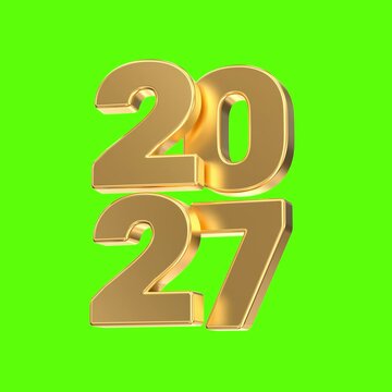 Gold 2026 numbers in 3D