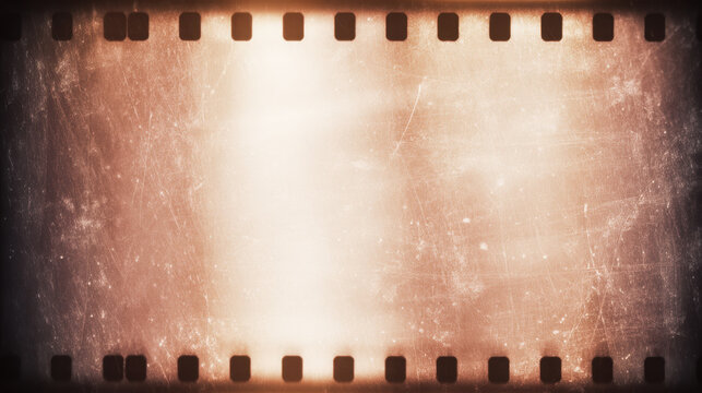 vintage film strip texture evoking nostalgia with grime stains and sprocket holes for retro design backdrops
