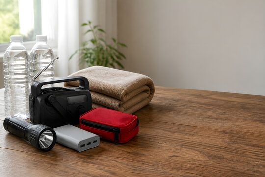 Home emergency kit prepared for a power outage
