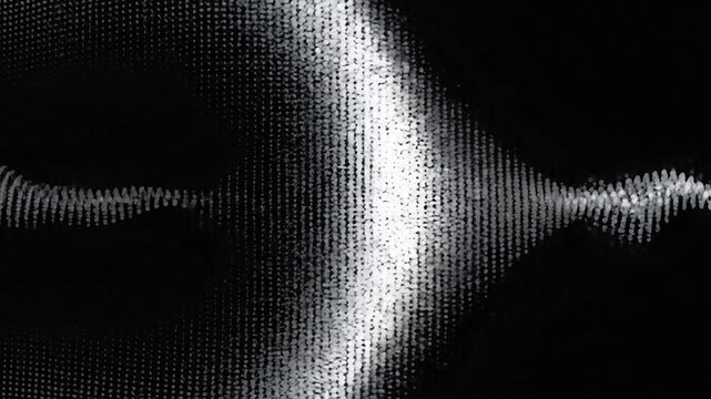 Sound wave vibration patterns emerge from a central point to illustrate digital audio processing and signal analysis.