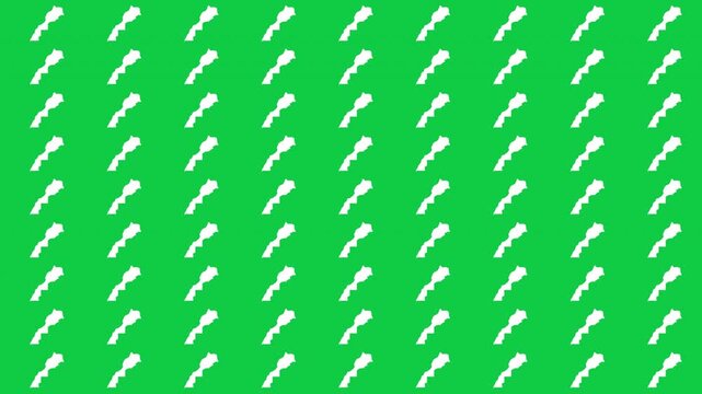 Morocco map pattern scrolling perfect 15 second loop with green background