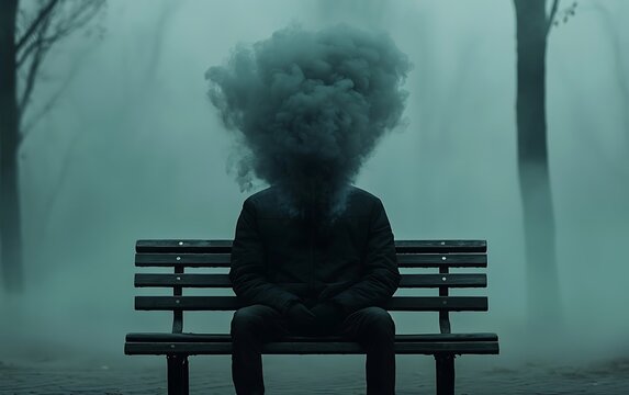 Solitary figure shrouded in thought