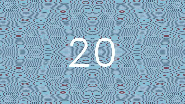 Abstract blue pattern with number twenty in center