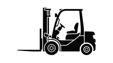 Naklejka premium Vector illustration of forklift truck icon on a transparent background
