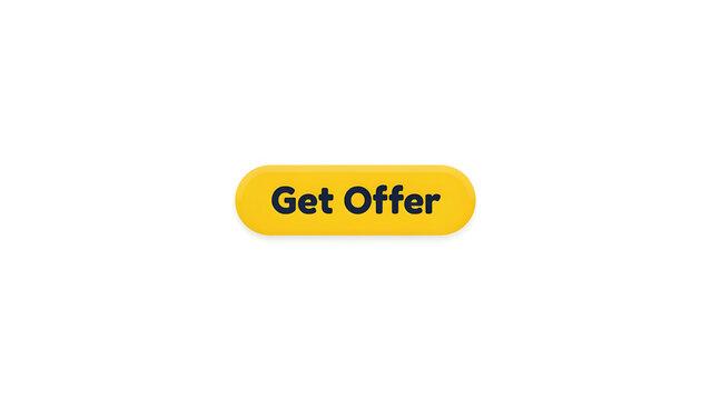 Yellow get offer button for website call-to-action design and digital marketing promotions