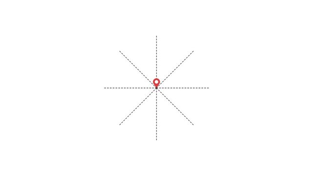 Animated Map, Logistics Hub Animation showing Main Location Pin Connecting to Multiple Branches