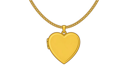 Fototapeta premium Golden Heart Shaped Locket Necklace On A Gold Chain Detailed Close Up Studio Shot