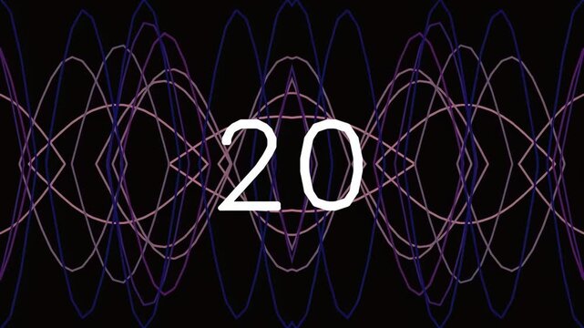 Abstract digital waveform with number 20 on dark background