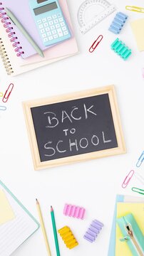 stop motion animation with school stationery set