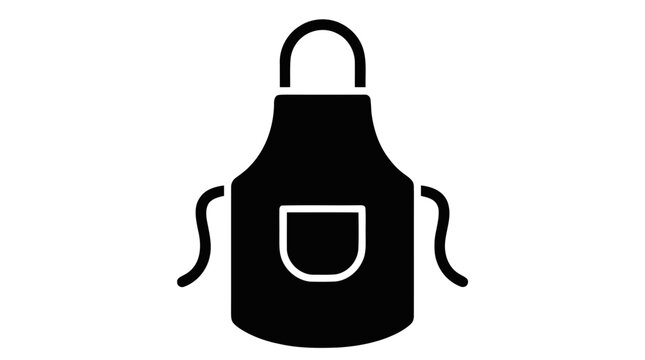 Vector illustration of black apron icon on a transparent background
