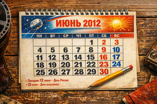 Space-themed wall calendar for the year 2012.