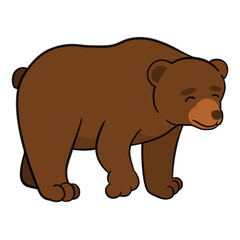 happy sweet brown bear illustration for children book sticker and print