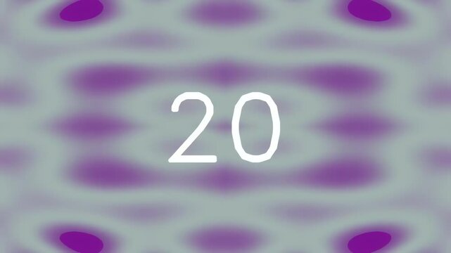 Abstract purple and gray background with number twenty in center