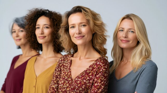 Diverse group of smiling women showing unity and empowerment
