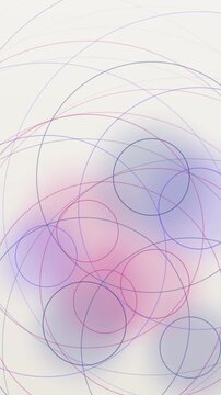 Abstract circles and lines with pastel gradients. 2d animation