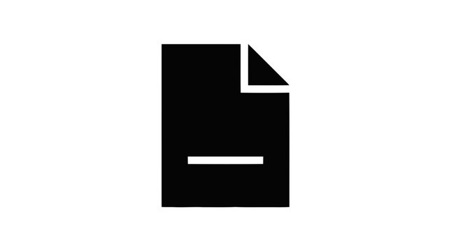 Vector illustration of document icon with minus sign on a transparent background