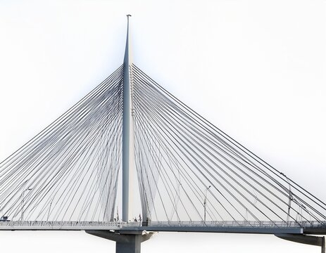 cable stayed bridge a marvel of structural elegance and engineering ingenuity on a white or clear surface backgrounwhite background